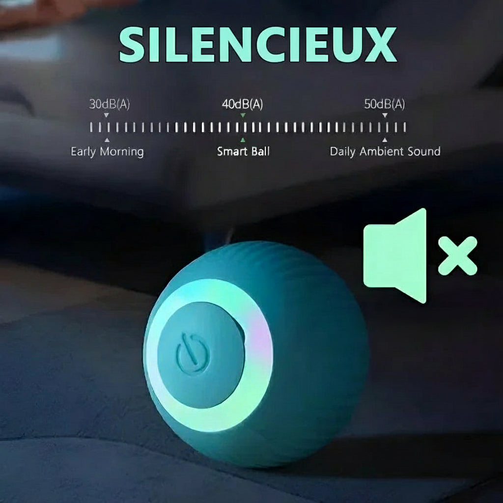 Balle interactive pour chat, jouet intelligent pour chat d'intérieur à roulement automatique magique