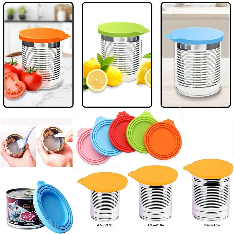 Couvercle de boîte de conserve portable en silicone pour aliments pour animaux