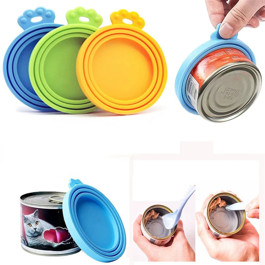 Couvercle de boîte de conserve portable en silicone pour aliments pour animaux