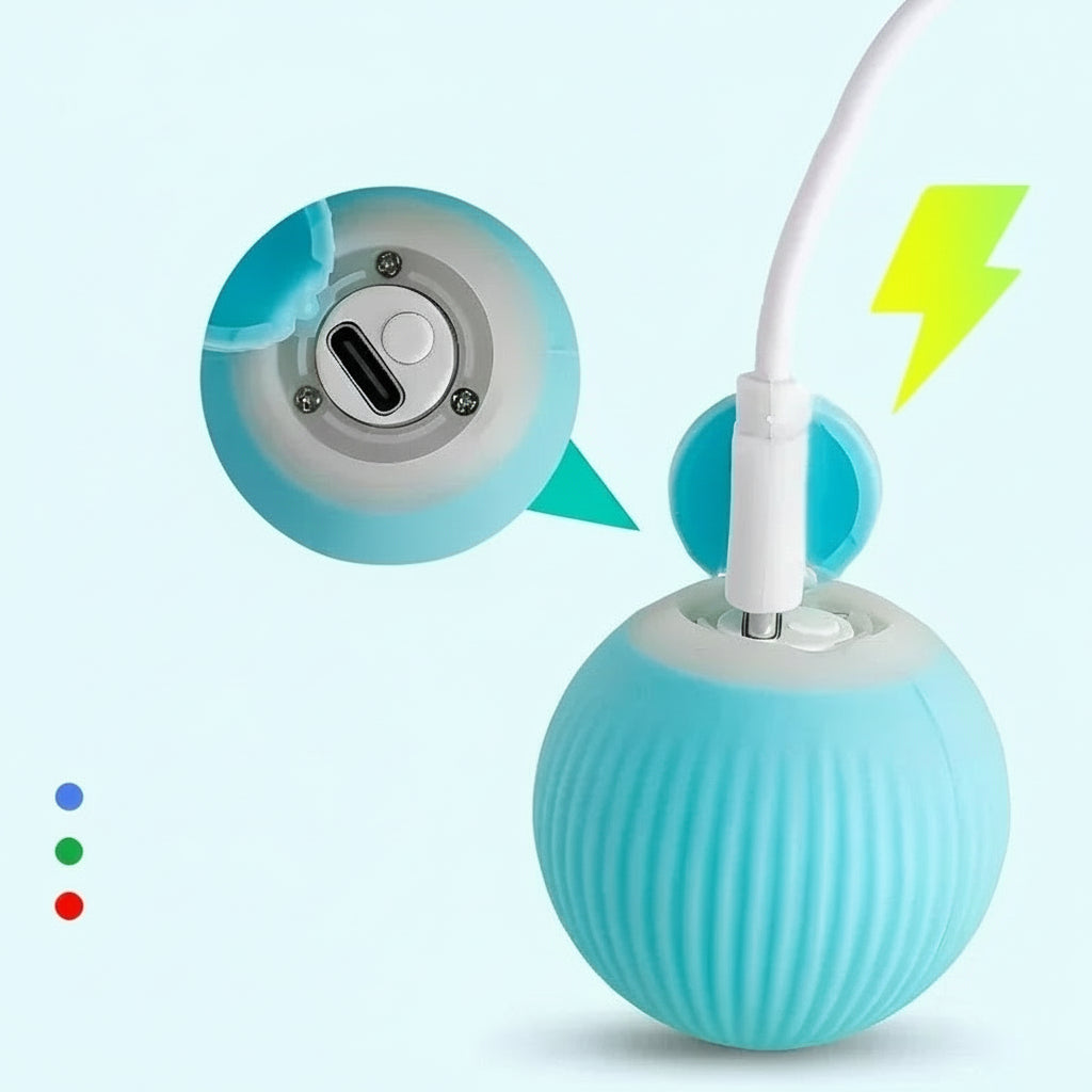 Balle interactive pour chat, jouet intelligent pour chat d'intérieur à roulement automatique magique